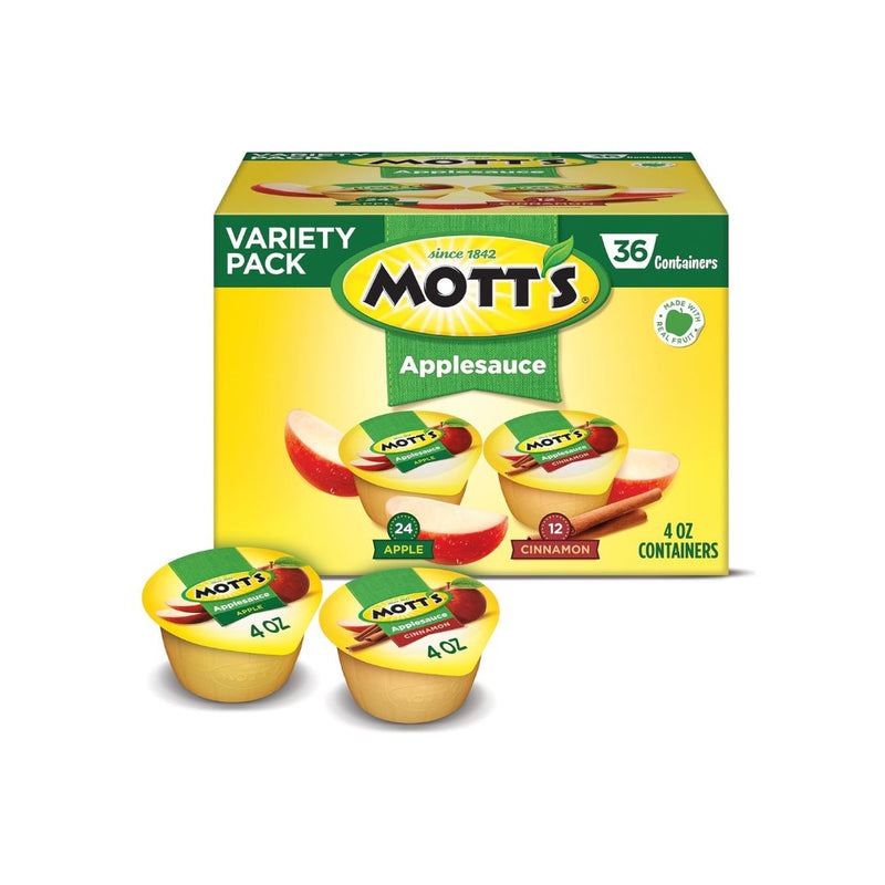 Variety Pack of 36 Mott’s Apple & Cinnamon Applesauce