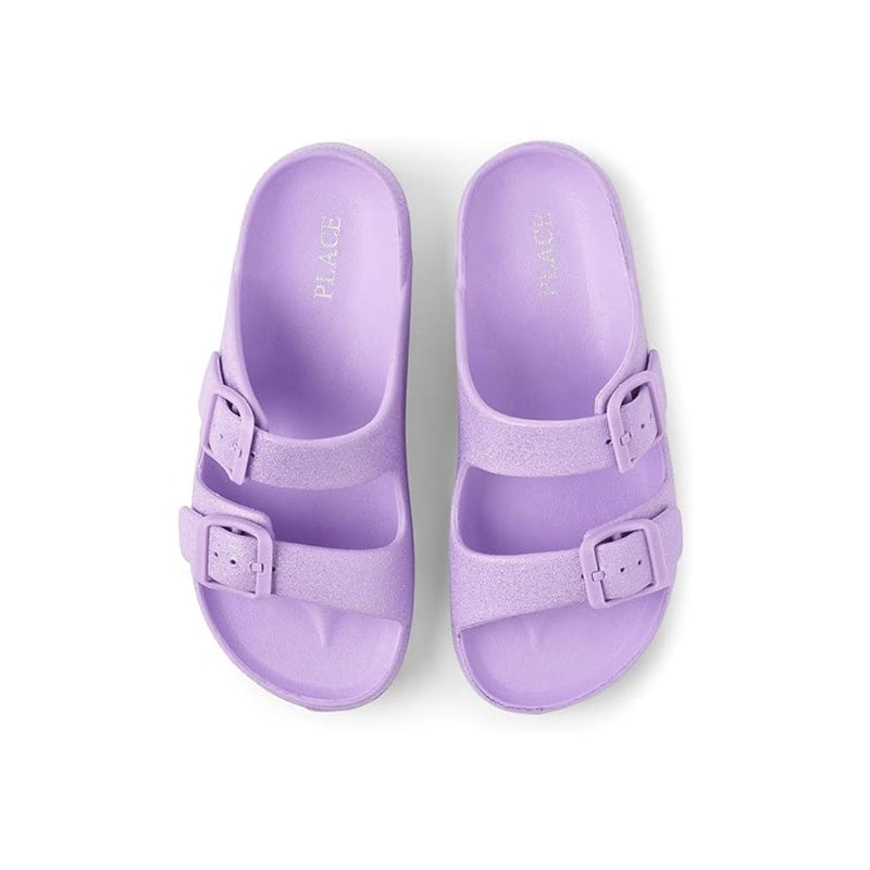 The Children's Place Girl's Double Buckle Slip on Slide Sandals