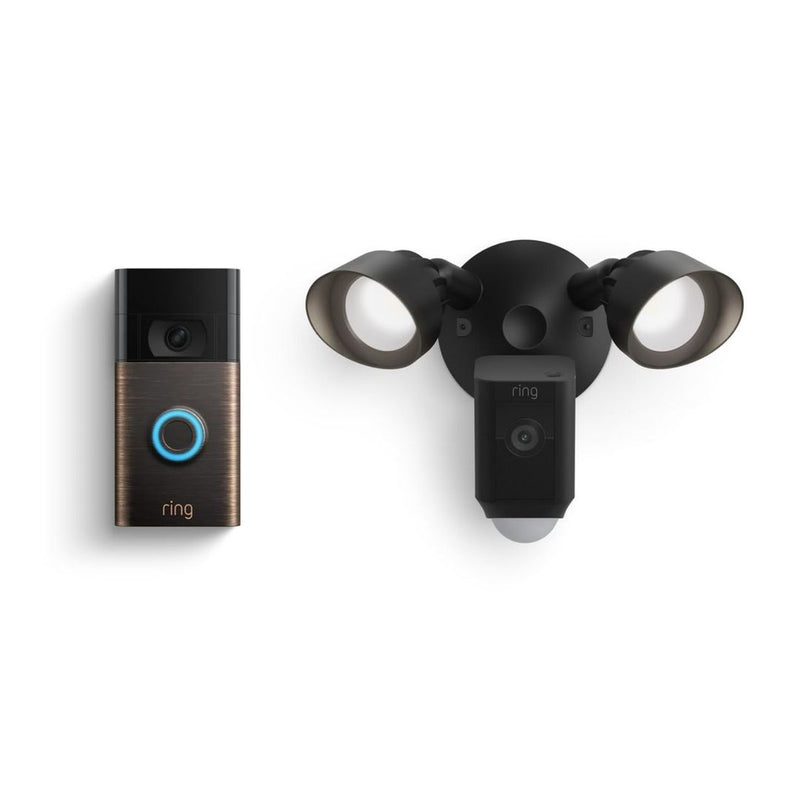 Ring Floodlight Cam Wired Plus, with Ring Video Doorbell