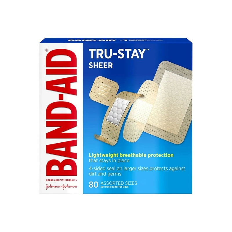 2 Packs Of 80 Band-Aid Tru-Stay Sheer Adhesive Bandages Assorted Sizes