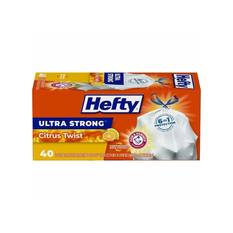 3 Boxes of Hefty Ultra Strong Tall Kitchen Trash Bags, Citrus Twist Scent, 13 Gallon + Get a $10 Amazon Credit!