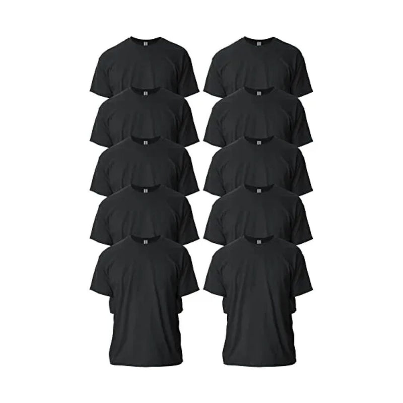 10 Pack Of Gildan Adult Ultra Cotton Black T-Shirts