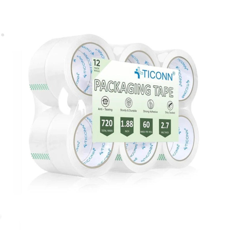 12 Rolls Heavy Duty Clear Packaging Tape