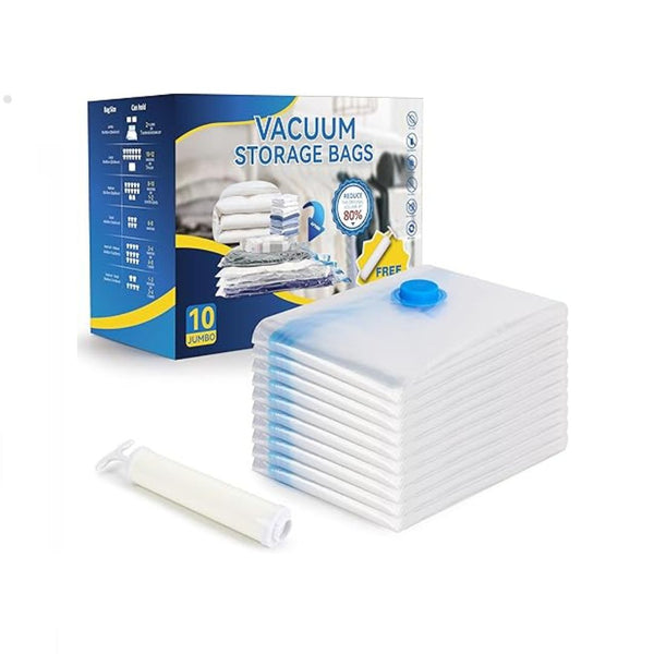 10-Count Jumbo Vacuum Bags with Pump