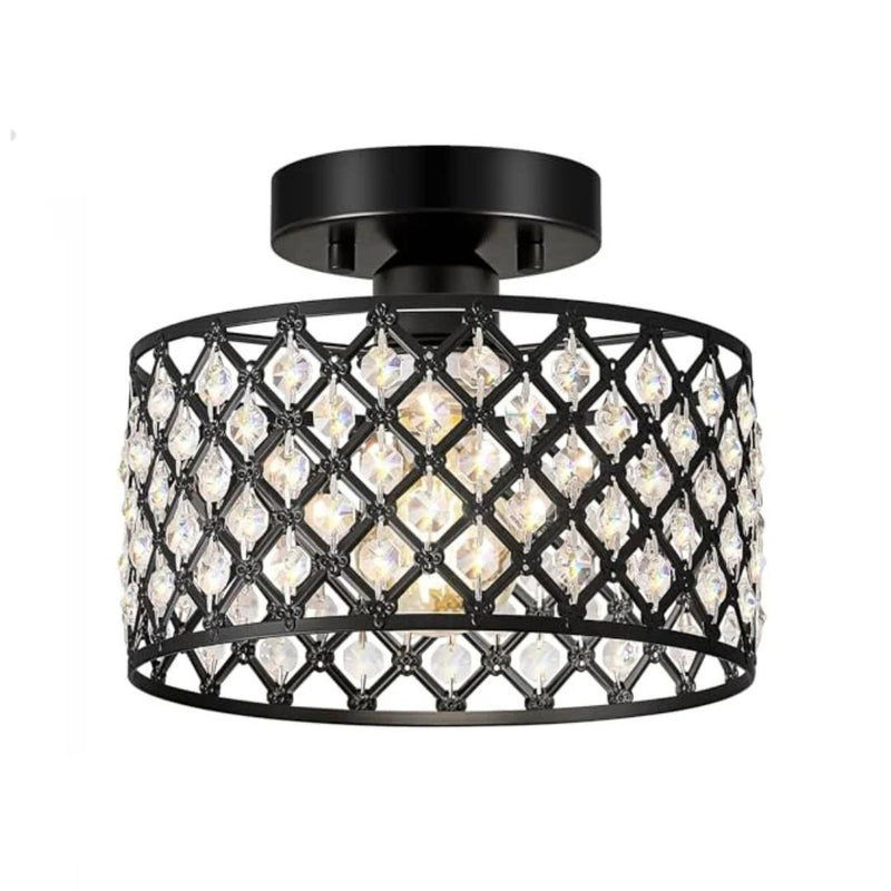 Black Crystal Ceiling Fixture
