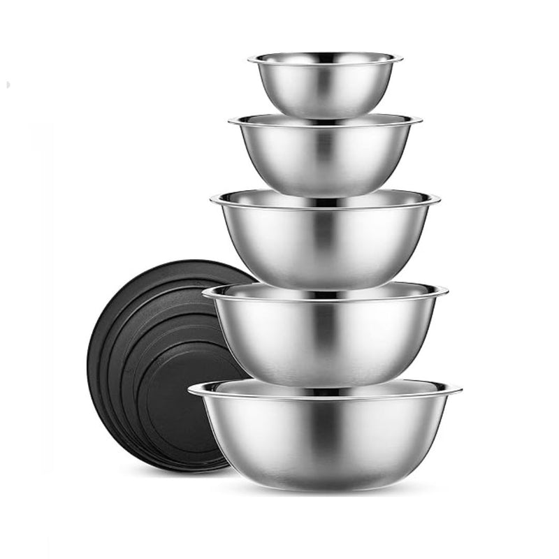 10-Piece Stainless Steel Mixing Bowl Set