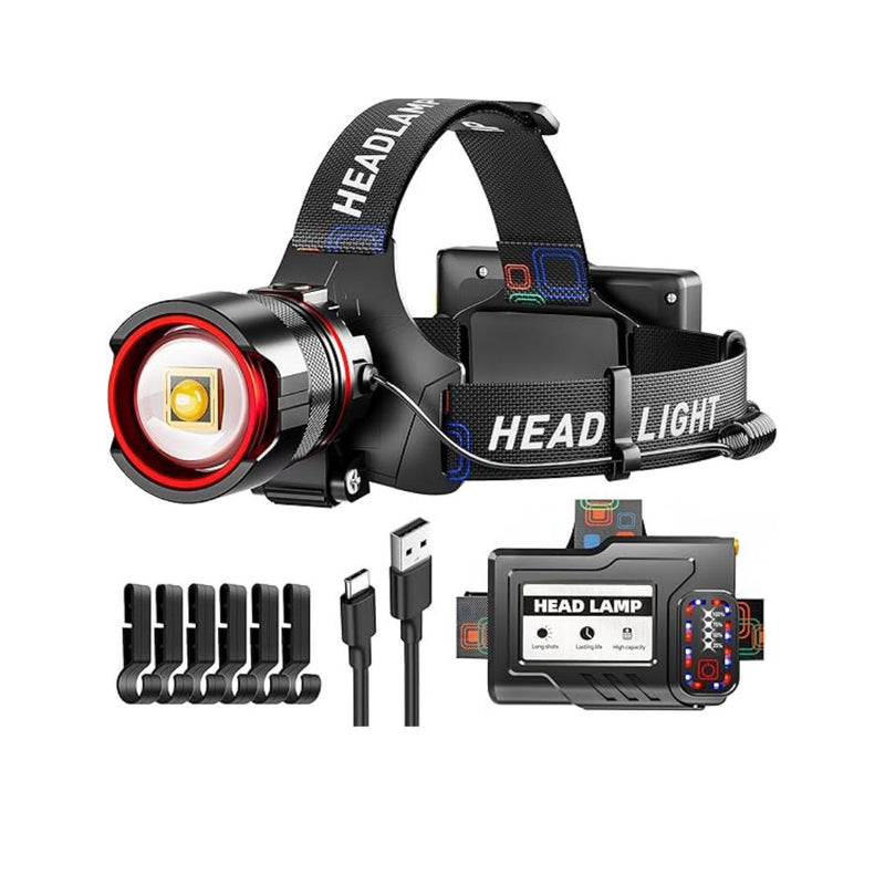 1900LM Bright Headlamp with Motion Sensor & Zoom