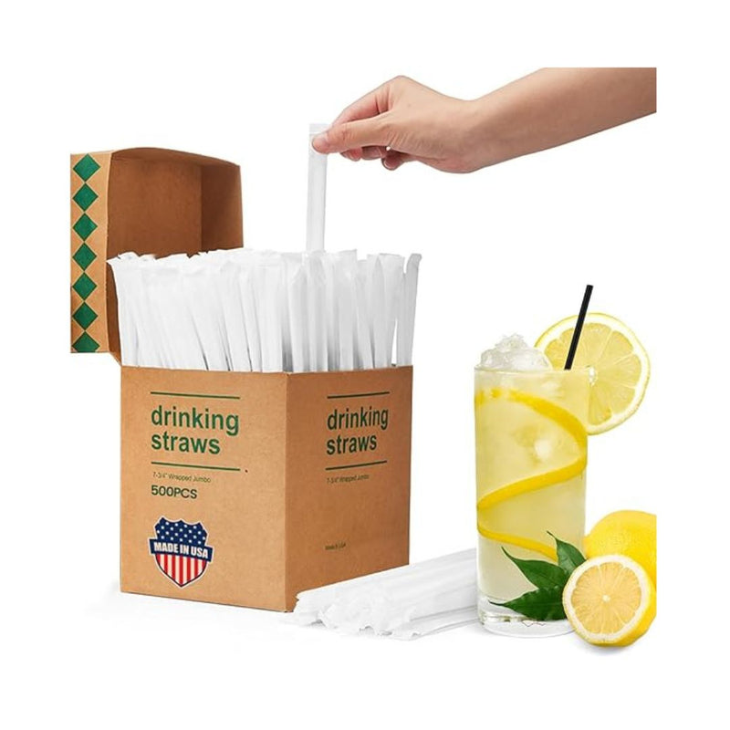 500-Piece Disposable Plastic Straws
