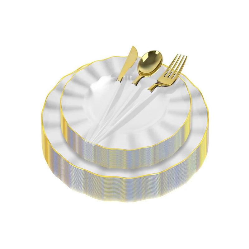 150 Pcs Plastic Dinnerware Set