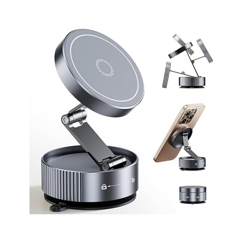 Double-Foldable Suction Cup Phone Magnetic Phone Holder