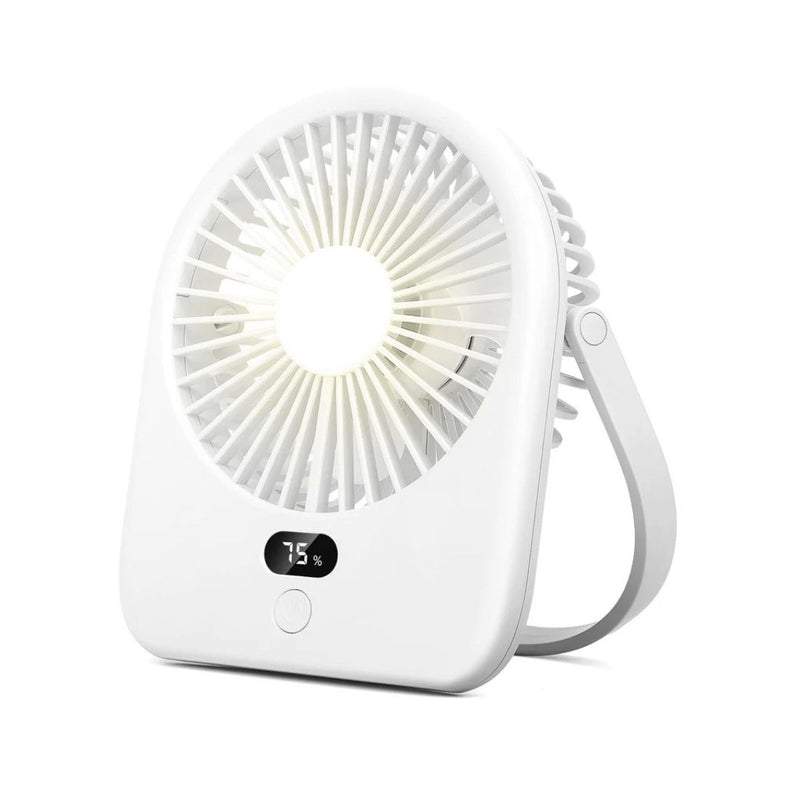 Portable Rechargeable Desk Fan with LED Light