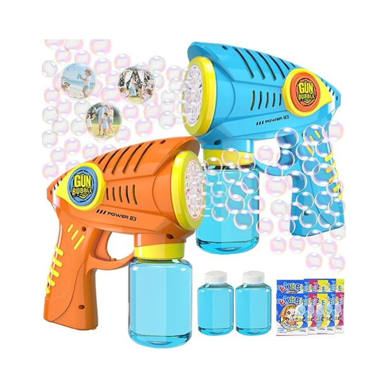 2 Pack Automatic Bubble Guns for Kids Outdoor Play