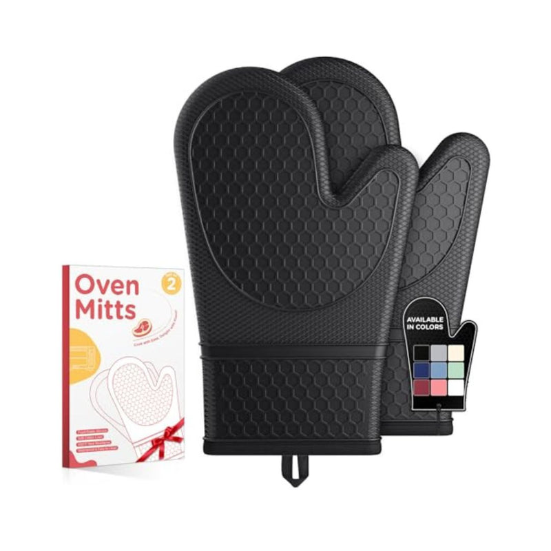 2 Pack Silicone Oven Mitts Heat Resistant Gloves