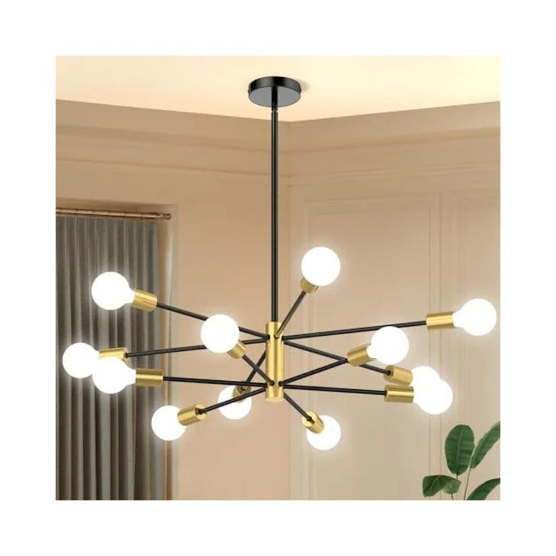 12-Light Gold Sputnik Chandelier