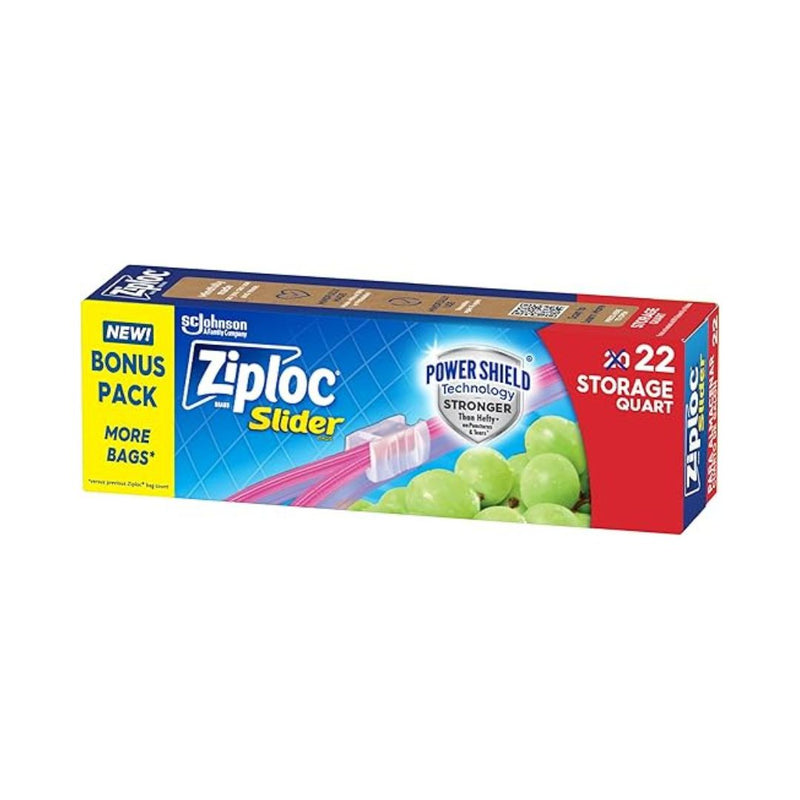 22-Count Ziploc Quart Food Storage Slider Bags