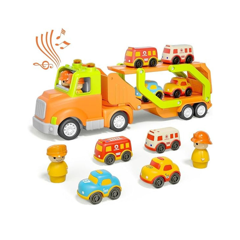 24in Friction Powered Kids Truck with 4 Cars