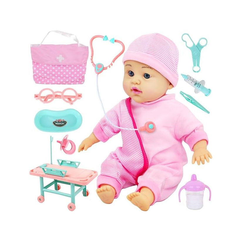 Talking Baby Doll with Toy Doctor Kit for Kids