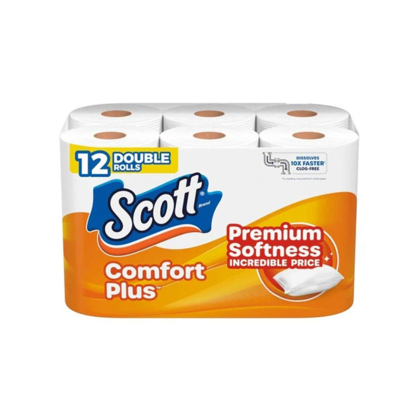 12 Double Rolls Scott ComfortPlus Toilet Paper