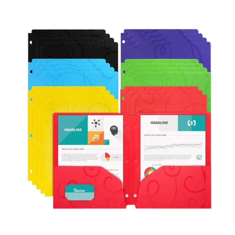 24-Pack 2-Pocket Colored School Folders