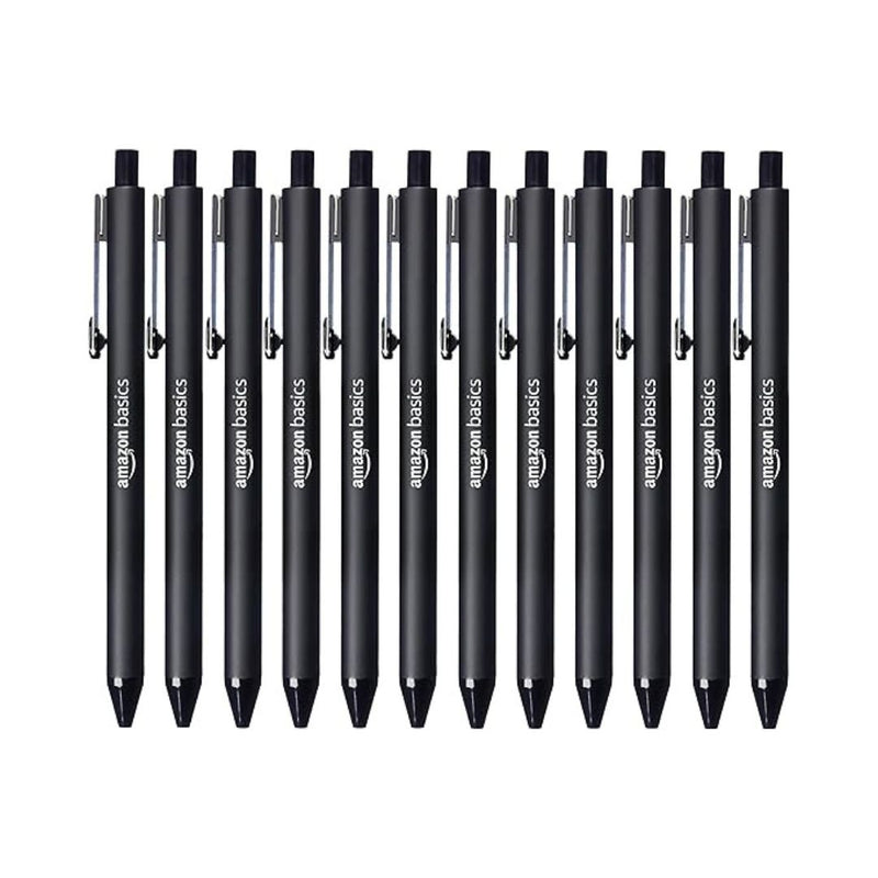12-Pack Amazon Basics Black Ballpoint Pens