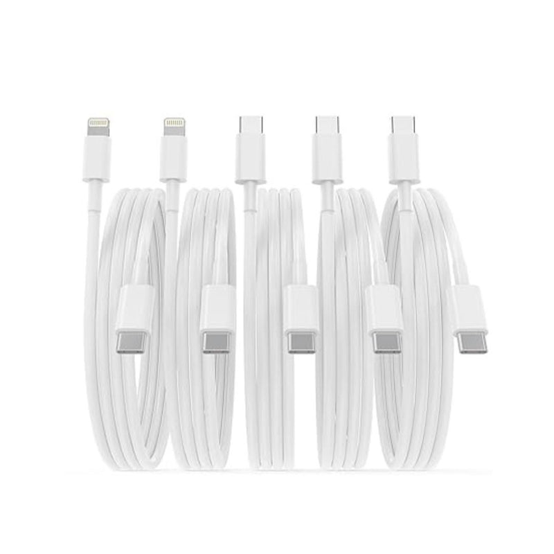 3 USB-C & 2 Lightning Charging Cables