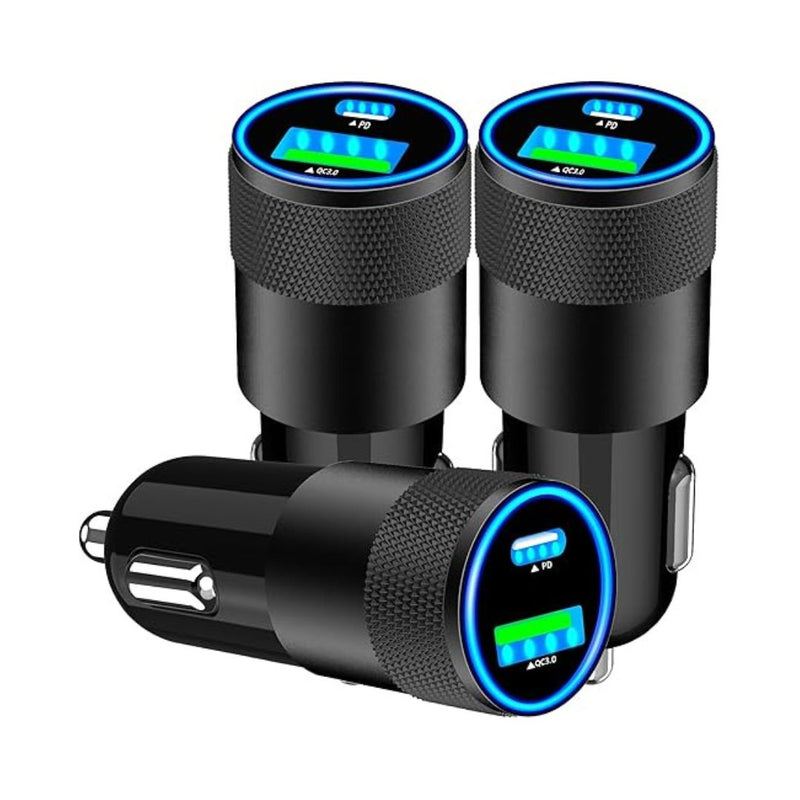3-Pack USB C Car Charger