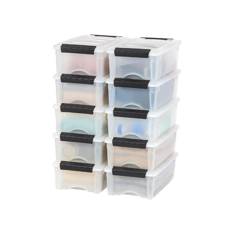 10-Pack IRIS USA 5 Qt. Plastic Storage Container Bin
