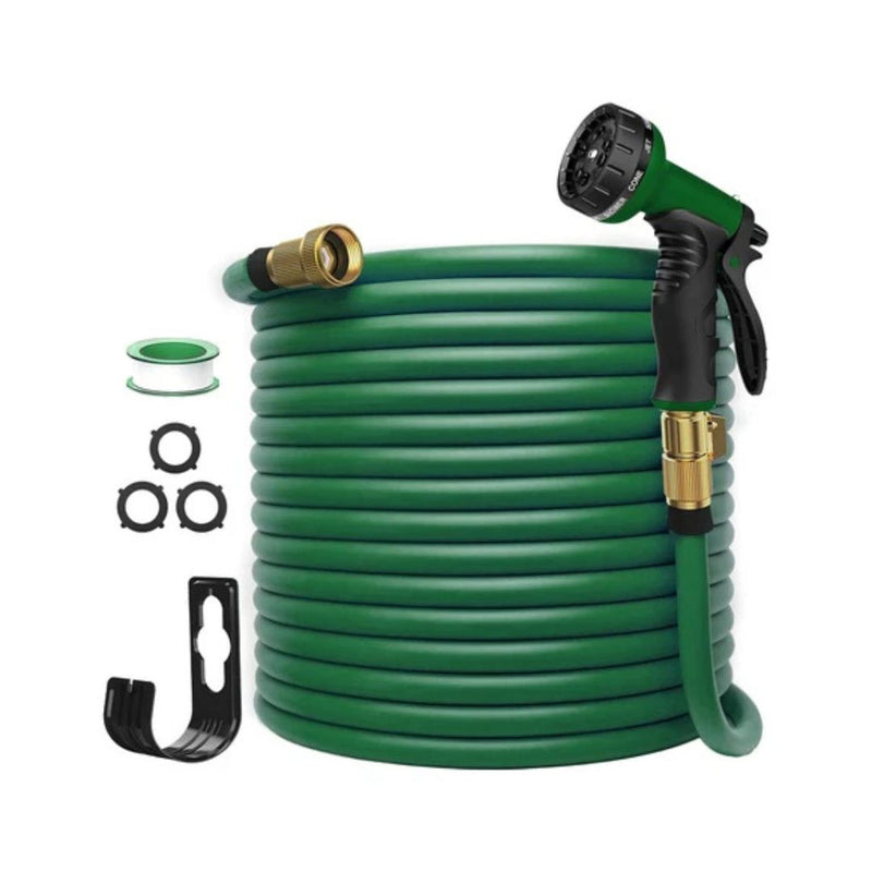 100-Foot Garden Hose with 10 Pattern Spray Nozzle