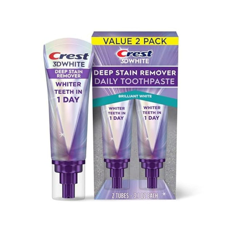 2-Pack Crest 3DWhite Brilliance Deep Stain Remover Brilliant White Toothpaste