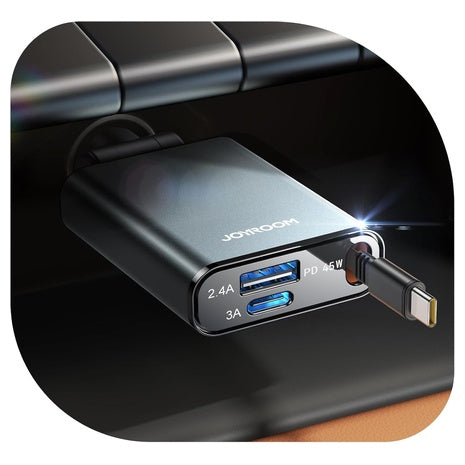 72W USB-C Retractable Car Charger