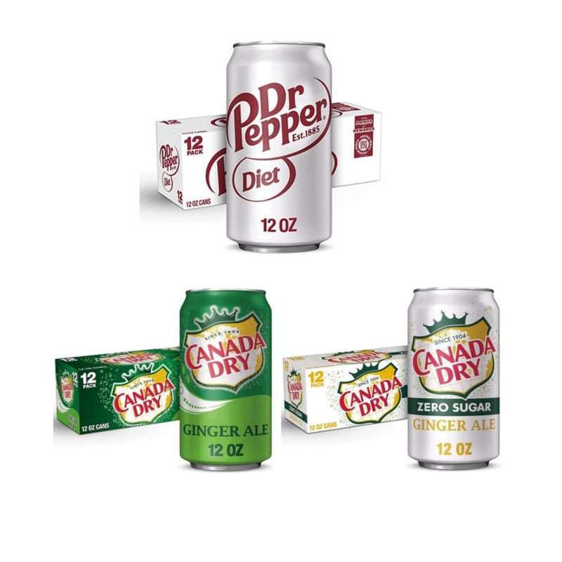 36 Cans Of Root Beer, Ginger Ale, Dr. Pepper, And More