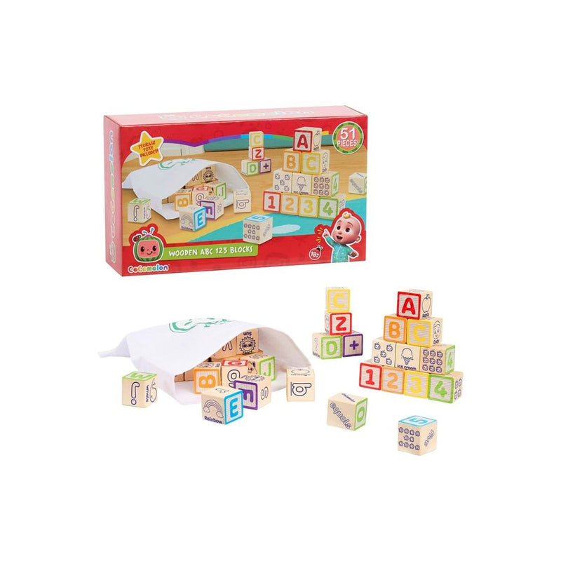 CoComelon 51-piece Classic ABC Wooden Block Set