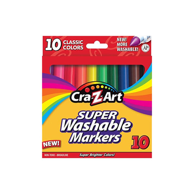 10 Pack Of Cra-Z-Art Classic Washable Broadline Markers