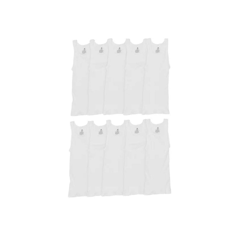 10 Hanes Men's White V-Neck, Crew Neck Undershirts And T-Shirts