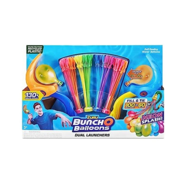 Bunch O Balloons Neon Colors with 2 Launchers + 4 Pack Water Balloons