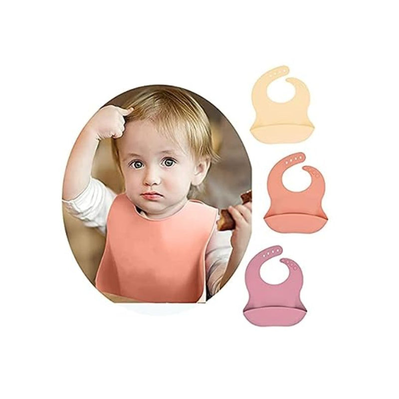 3-Pack Silicone Bibs For Babies & Toddler