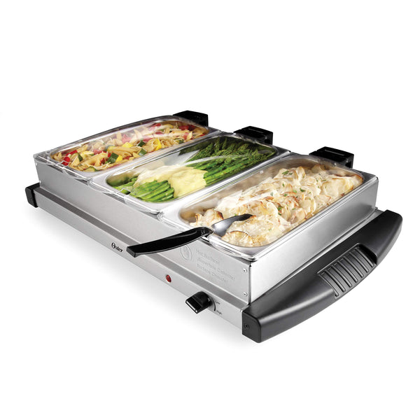 Oster Buffet Server Warming Tray | Triple Tray, 2.5 Quart Via Amazon