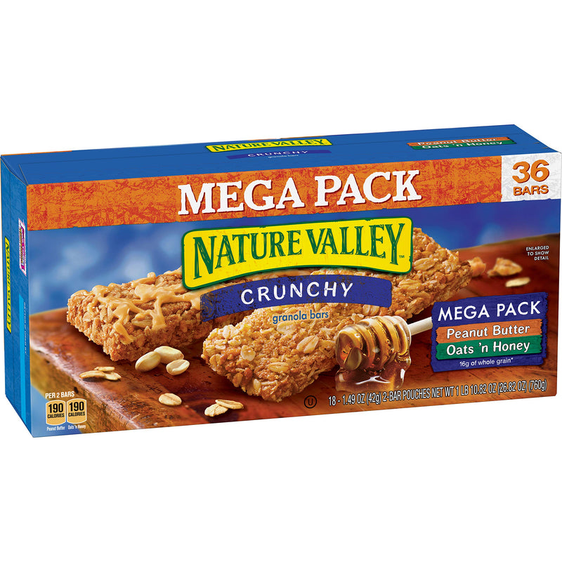 36 Nature Valley Granola Bars, Mega Pack Via Amazon