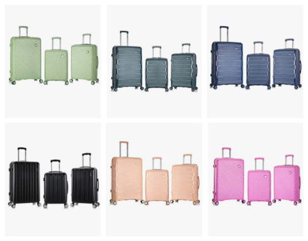 Rockland Paris Hardside Luggage with Spinner Wheels, 3-Piece Sets Via Amazon