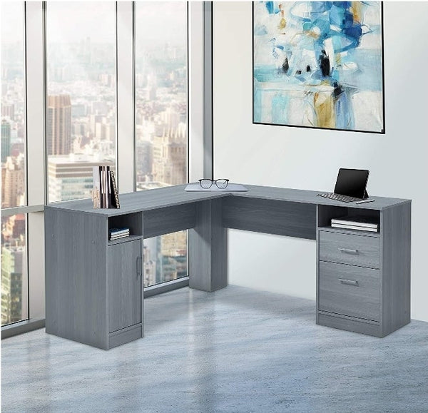 Techni Mobili Functional Storage L-Shaped Computer Desk Via Amazon