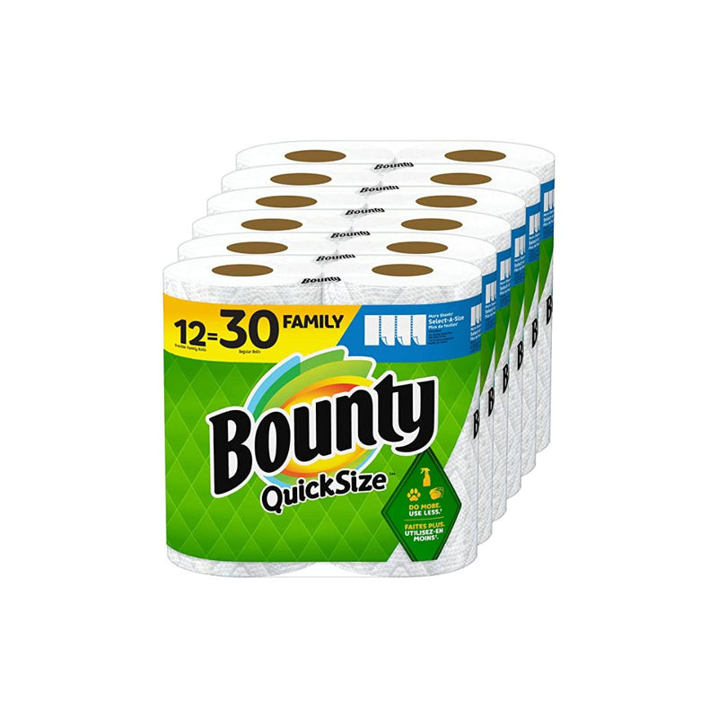 Bounty Quick Size Paper Towels (12 Family Rolls = 30 Regular Rolls)