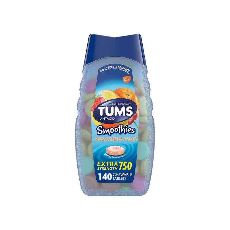 Get 2 Packs Of TUMS Smoothies Extra Strength Antacid Chewable Tablets for Heartburn Relief