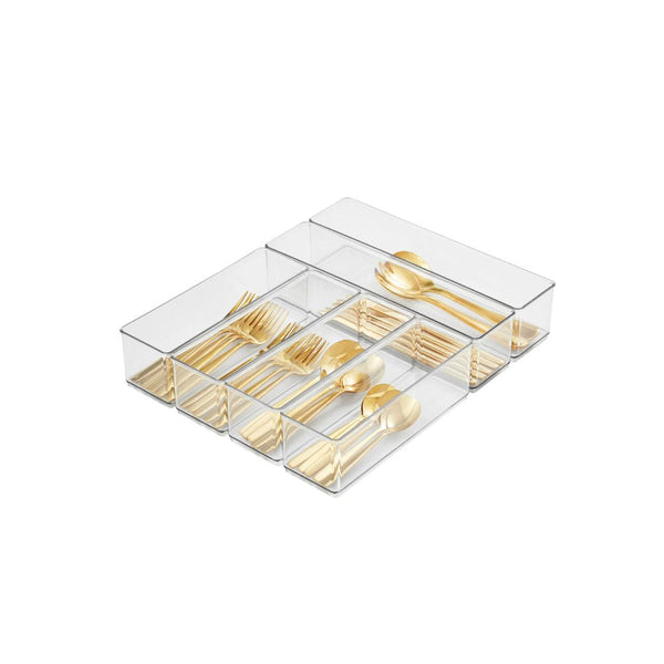 The Home Edit 6 Piece Kitchen Drawer Edit, Clear Plastic Storage System