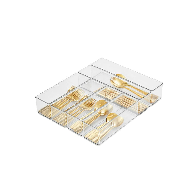 The Home Edit 6 Piece Kitchen Drawer Edit, Clear Plastic Storage System