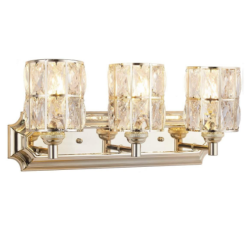 3 Light Crystal Wall Sconce Lighting Via Amazon