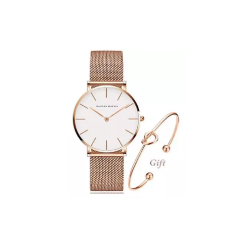 Women's Analog Quartz Rose Gold Watch Via Amazon