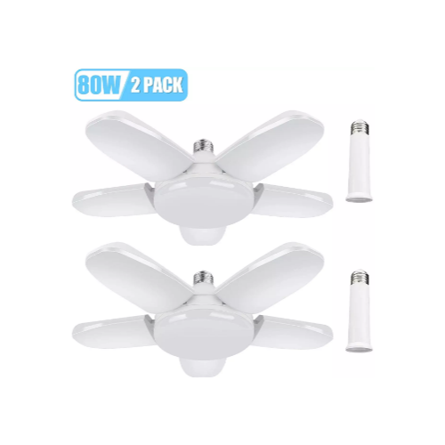 2 Pack 60W Deformable Garage Ceiling Lights Via Amazon