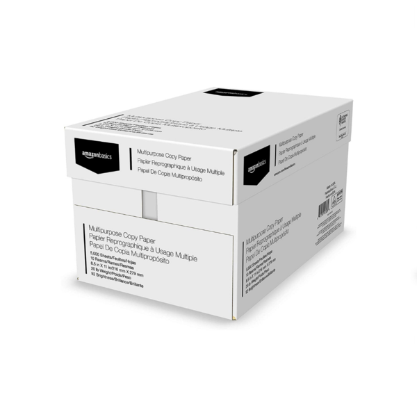 8 Reams Of Amazon Basics 92 Bright Multipurpose Copy Paper (4,000 Sheets) via Amazon