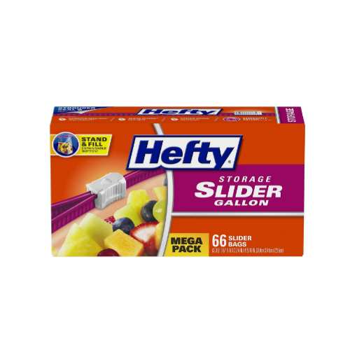 Hefty Slider Storage Bags, Gallon Size, 66 Count Via Amazon