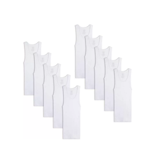 10-Pack Fruit of the Loom Boys' Cotton Tank Top Undershirt Via Amazon